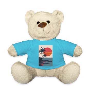 Beach at sunset | AI - Teddy Bear - atoll blue - Front