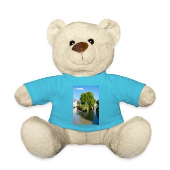 Cityscape of Esslingen am Neckar from Agnesbrücke - Teddy Bear - atoll blue - Front