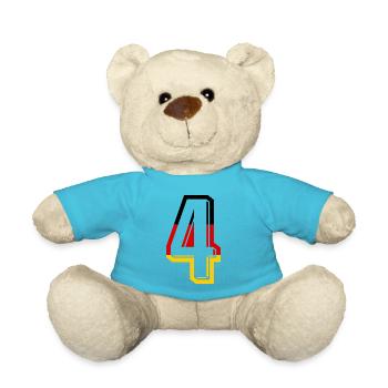 Nummer 4 Deutschland Trikot Zahl 4 Jahre - Teddy - Atollblau - Vorne