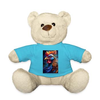 A Colorful Chicken Portrait 1 - Teddy Bear - atoll blue - Front
