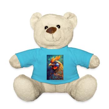Ein buntes Huhn Portrait 2 - Teddy - Atollblau - Vorne