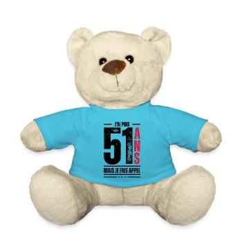 j ai 51 ans / t-shirt 51 ans / idée cadeau 51 ans - Nounours - bleu outremer - Devant