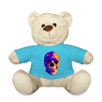 Colorful Skull - Teddy Bear - atoll blue - Front