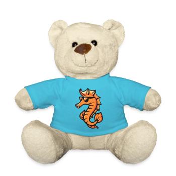 Seahorse Comic Cool - Teddy Bear - atoll blue - Front