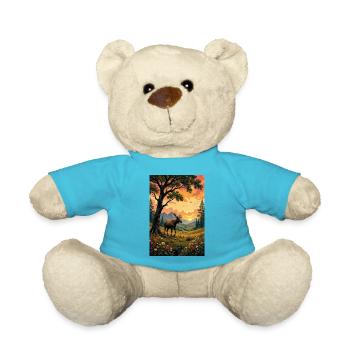 Image : Paysage avec orignal. - Nounours - bleu outremer - Devant