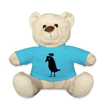 Thoughtful Raven Overthinker Thoughts ADHD Goth - Teddy Bear - atoll blue - Front