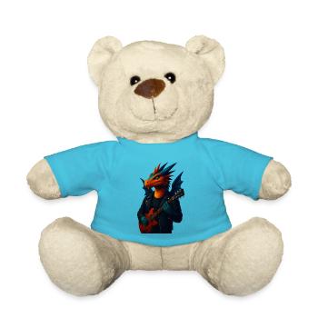 WPAP Style Animals - Dragon Guitarist - Teddy Bear - atoll blue - Front