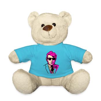 Portrait pop art avec lunettes de soleil - Nounours - bleu outremer - Devant