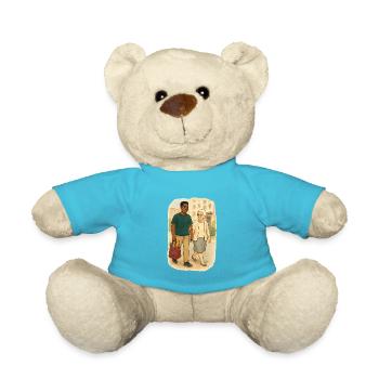 Grand-mère Karin avec son petit-fils - Nounours - bleu outremer - Devant