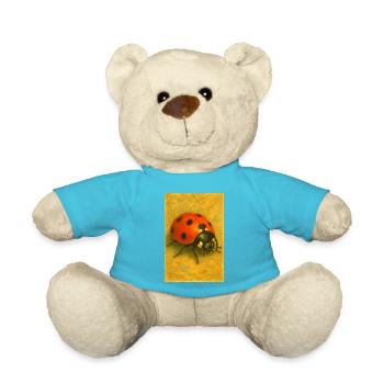 Red Ladybug Kunstdruck - Teddy - Atollblau - Vorne