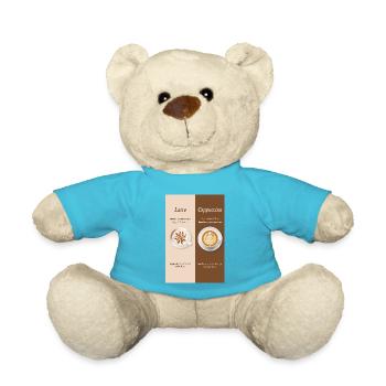 Latte vs Cappuccino Coffee Poster - Teddy Bear - atoll blue - Front