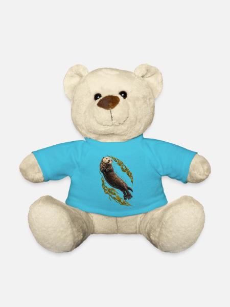 Seeotter dreht sich durch den Seetang - Teddy - Atollblau