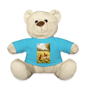 Weidehühner im sonnenbeschienenen Feld - Teddy - Atollblau - Vorne