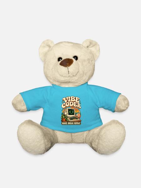 Vibe Coder Retro Computer macht Pause Wiederholung - Teddy - Atollblau
