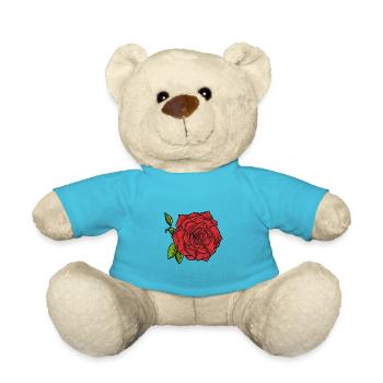 Fleur de rose - Nounours - bleu outremer - Devant
