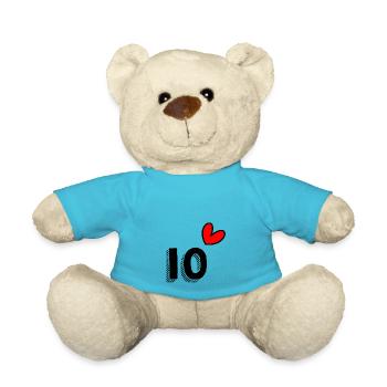 10 YEARS. 10th ANNIVERSARY. ANNIVERSARY 10 YEARS.10 - Teddy Bear - atoll blue - Front
