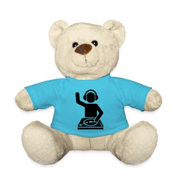 DJ Spruch Geschenk Techno Rave - Teddy - Atollblau - Vorne