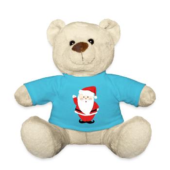 Père Noël Joyeux Noël Coeur T-Shirt d’amour - Nounours - bleu outremer - Devant