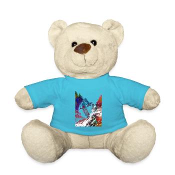 Mountain bikers sport art - Teddy Bear - atoll blue - Front