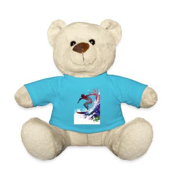 Surfer sport art #surfer #sport - Teddy Bear - atoll blue - Front