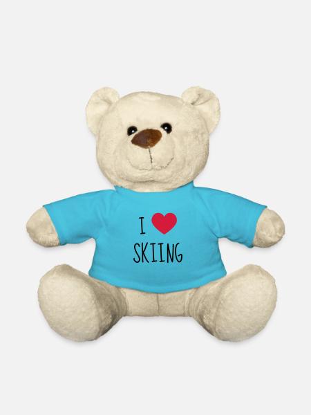 Skifahren Skifahrer Sport Ski Spieler - Teddy - Atollblau