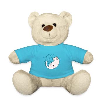 Space Cat Version 2 - Teddy Bear - atoll blue - Front