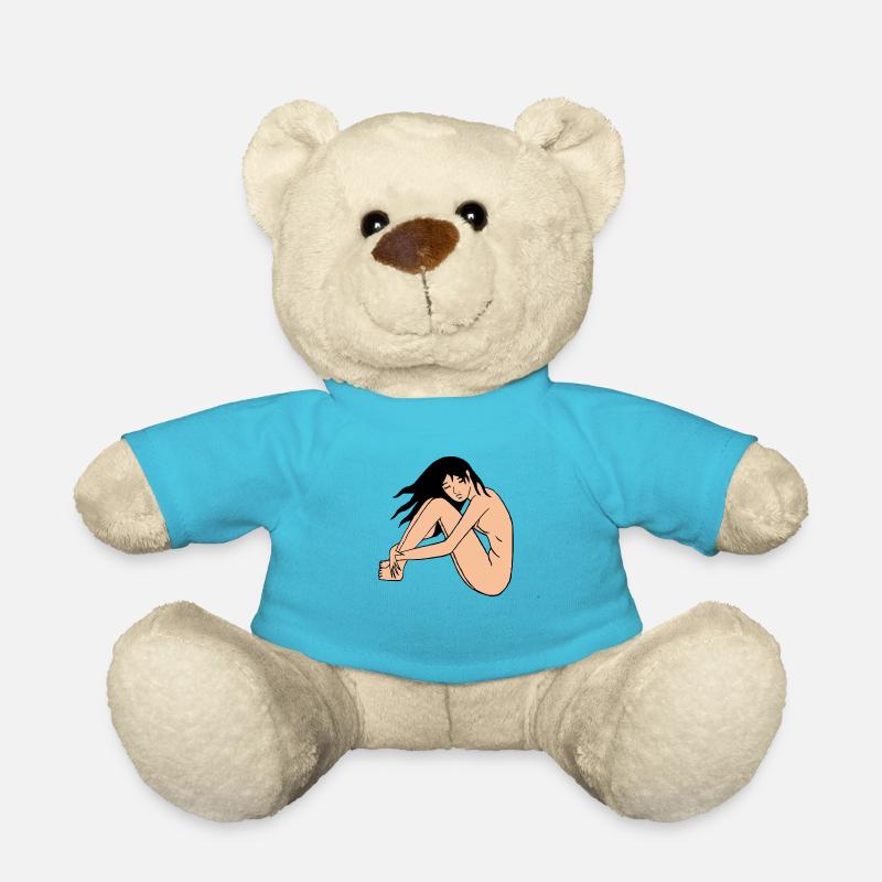Thinking woman - Teddy Bear - atoll blue