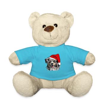 Australian Shepherd Aussie Christmas - Teddy Bear - atoll blue - Front