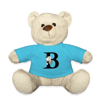 Tropischer floraler B-Buchstabe - Teddy - Atollblau - Vorne