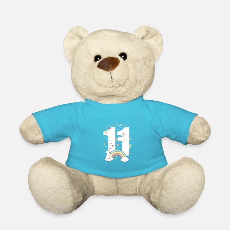 11. Geburtstag Einhorn T-Shirt - Teddy - Atollblau