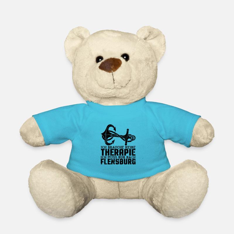 Flensburg Heimathafen Spruch Geschenk Küste Urlaub - Teddy - Atollblau