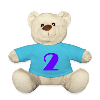 2. 2 JAHRE. 2. JUBILÄUM. GEBURTSTAG 2 JAHRE - Teddy - Atollblau - Vorne