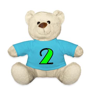 2 JAHRE. 2. JUBILÄUM. GEBURTSTAG 2 JAHRE. 2 - Teddy - Atollblau - Vorne