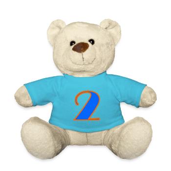 2. 2 JAHRE. 2. JUBILÄUM. GEBURTSTAG 2 JAHRE. 2 - Teddy - Atollblau - Vorne