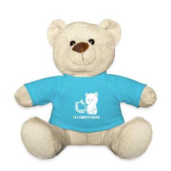 Computer-Hacker Lustiger Computer-Geek. Geschenk - Teddy - Atollblau - Vorne