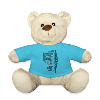Hamburg Begriffe / Herz auf Anker / Text schwarz - Teddy - Atollblau - Vorne