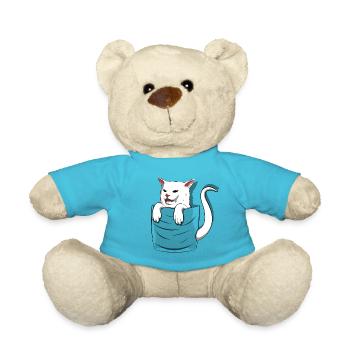 Cat Meme Woman, die bei Tisch Abendessen-Tasche kreischt - Teddy - Atollblau - Vorne