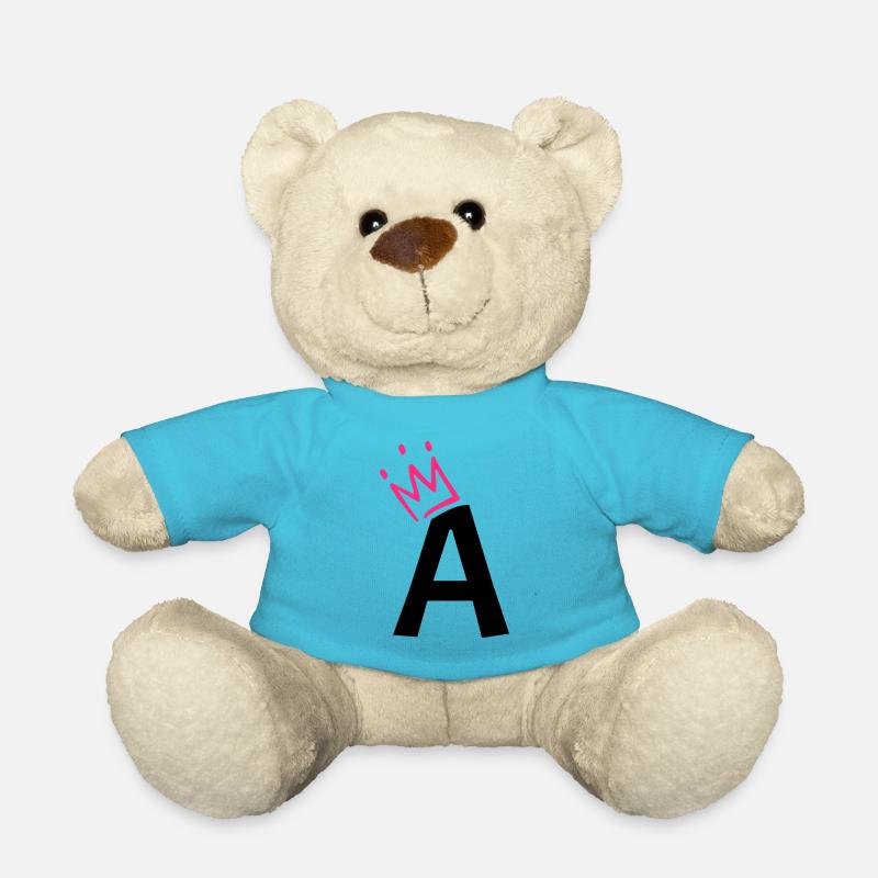 Buchstabe A mit Krone - Teddy - Atollblau