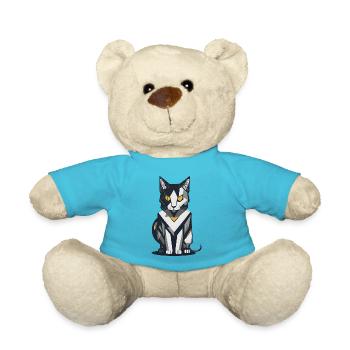 Minimalist Cat - Teddy Bear - atoll blue - Front