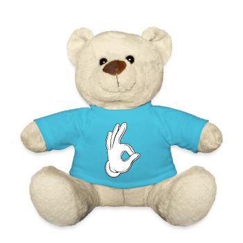 Hand ok okay - Teddy Bear - atoll blue - Front