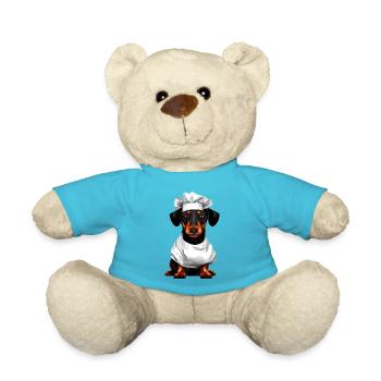 Dachshund Gastronom Hund Dackelwelpe Kochen Hunde - Teddy - Atollblau - Vorne