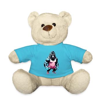 Gorilla Boxer Boxing - Teddy Bear - atoll blue - Front