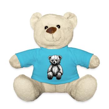 Teddybär / Kuscheltier / Stofftier / Geschenkidee - Teddy - Atollblau - Vorne