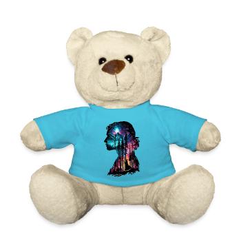Silhouette / Forest / Portrait / Trees / Person - Teddy Bear - atoll blue - Front