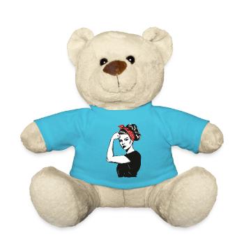 Girl Power Girl Power Grl Pwr Femme Fille Rétro - Nounours - bleu outremer - Devant