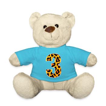 Leopard 3 Zahl Muster - Teddy - Atollblau - Vorne