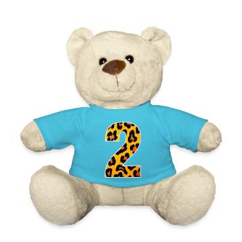 Leopard Neon Tierprint - Teddy - Atollblau - Vorne