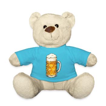 Beer mug with foam - Teddy Bear - atoll blue - Front