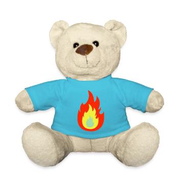 Fire flame - Teddy Bear - atoll blue - Front