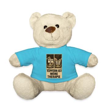 Töpfern ist Therapie - Teddy - Atollblau - Vorne